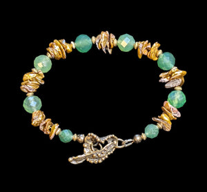 Green Onyx & Pearl Bracelet