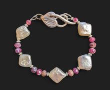 pearl & tourmaline leaf bracelet