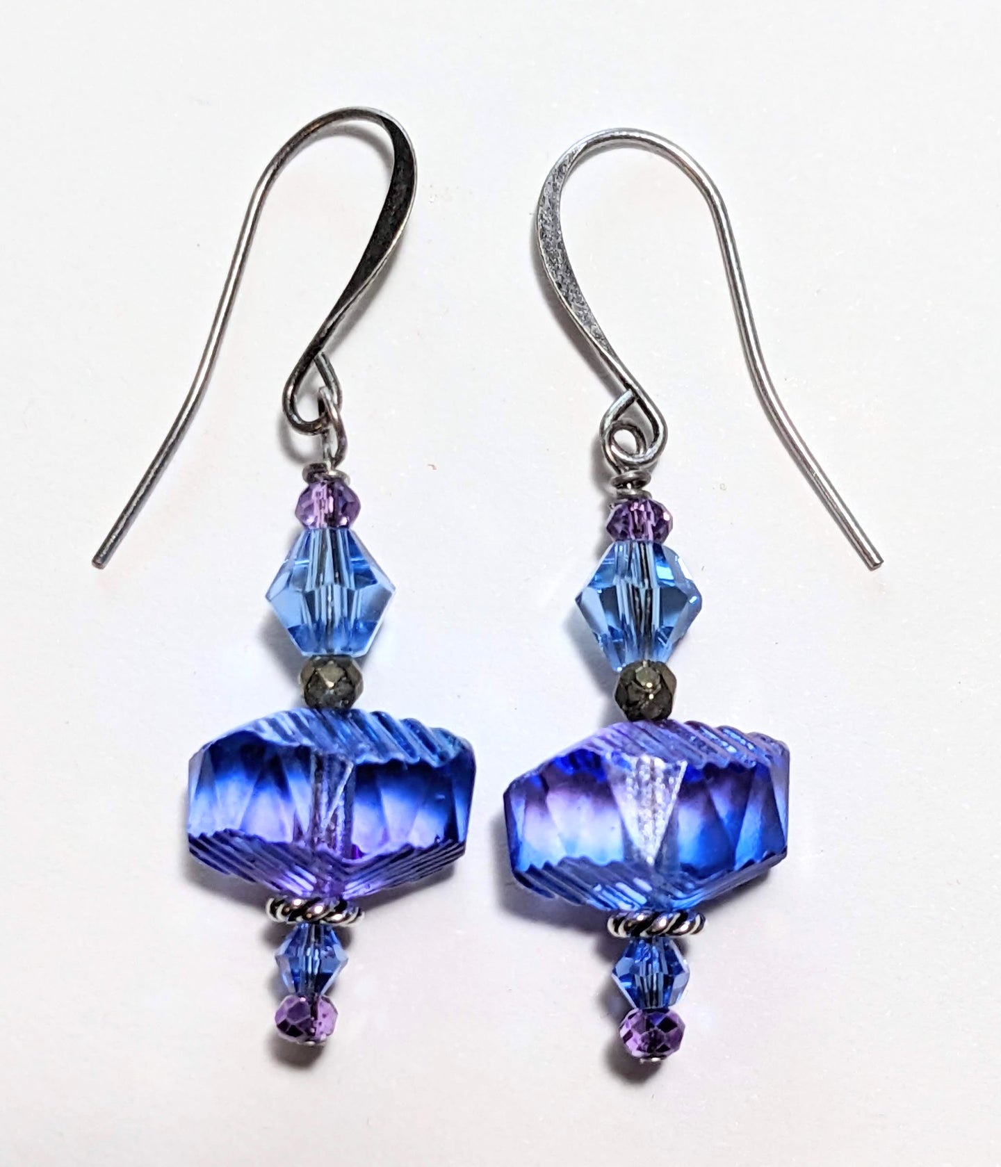 periwinkle crystal earrings