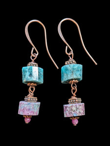 Short Mixed Stones Earrings