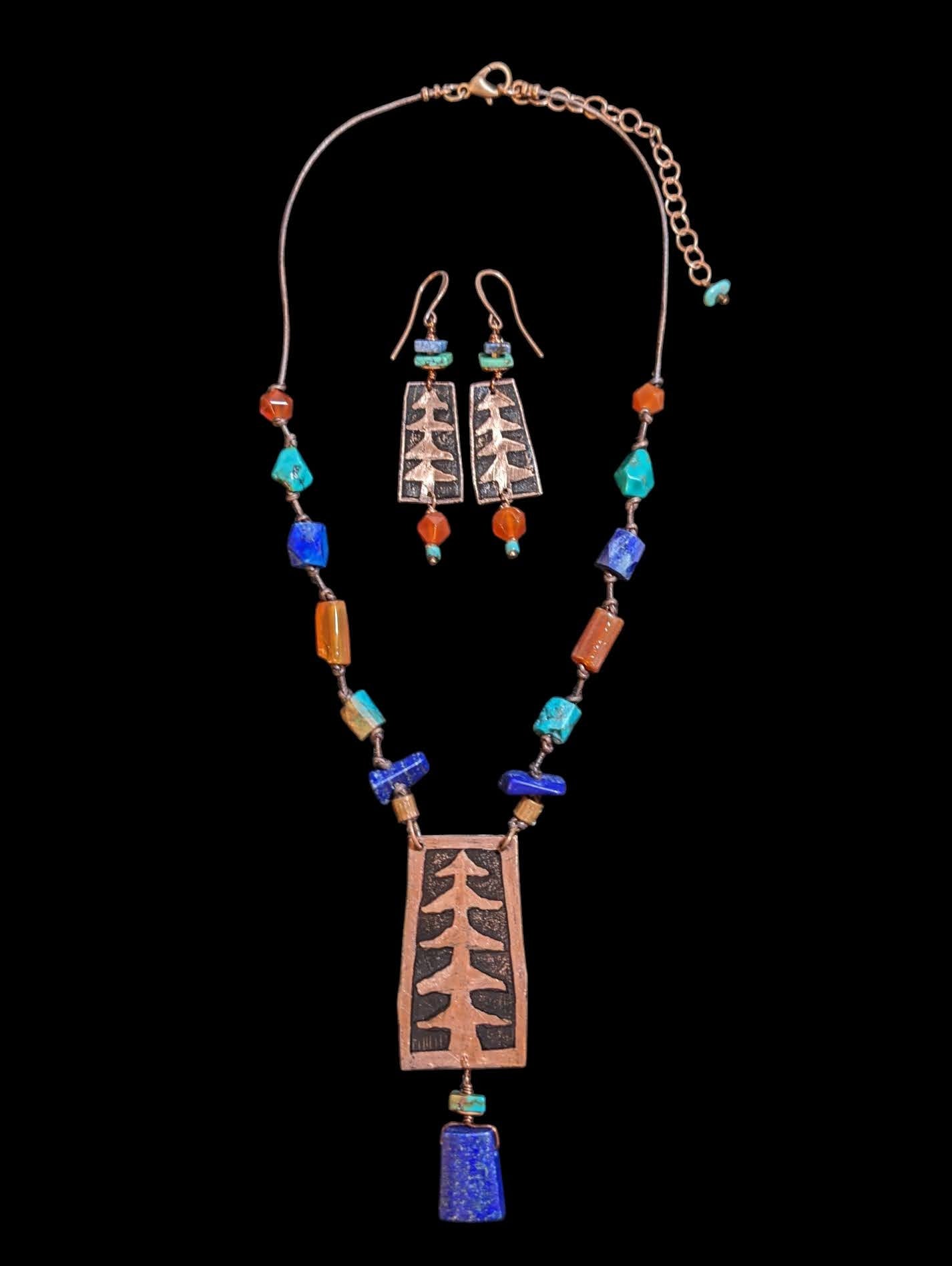 pine tree & mixed stones set