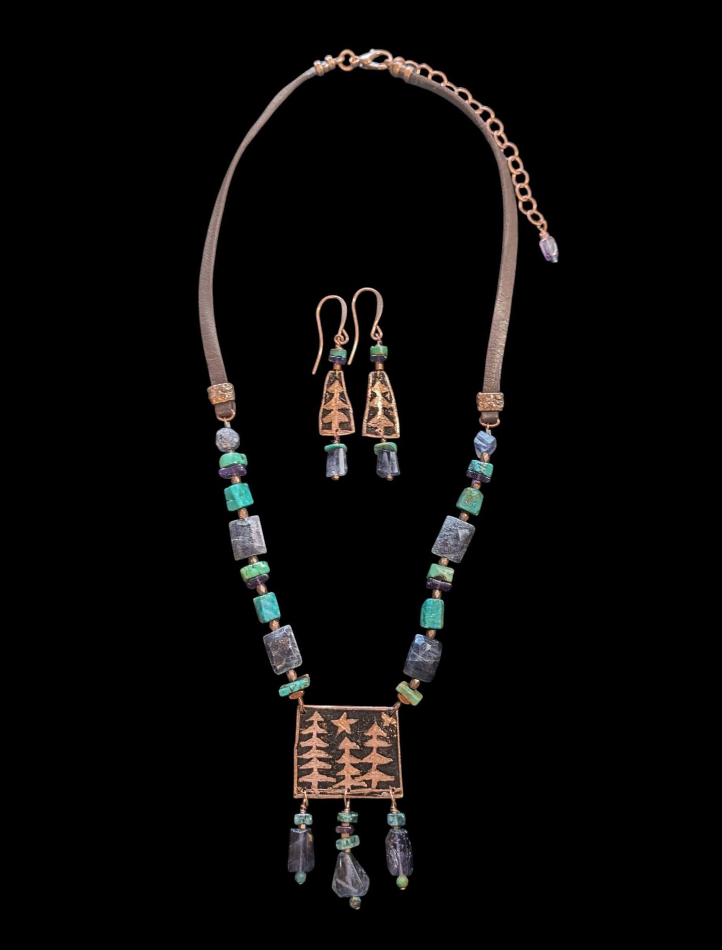 pine trees & iolite set