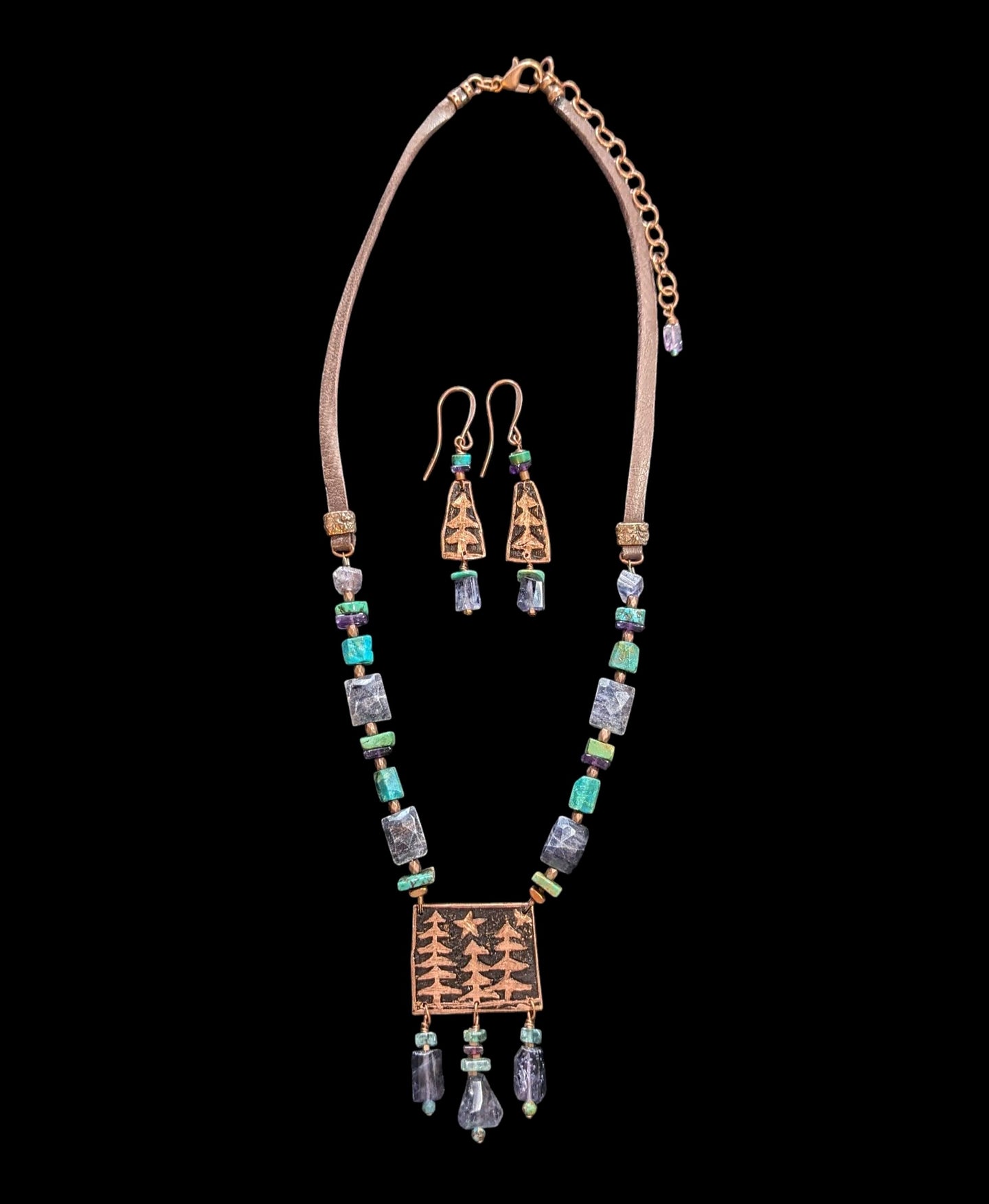 pine trees & iolite set