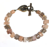 pink moonstone leaf bracelet