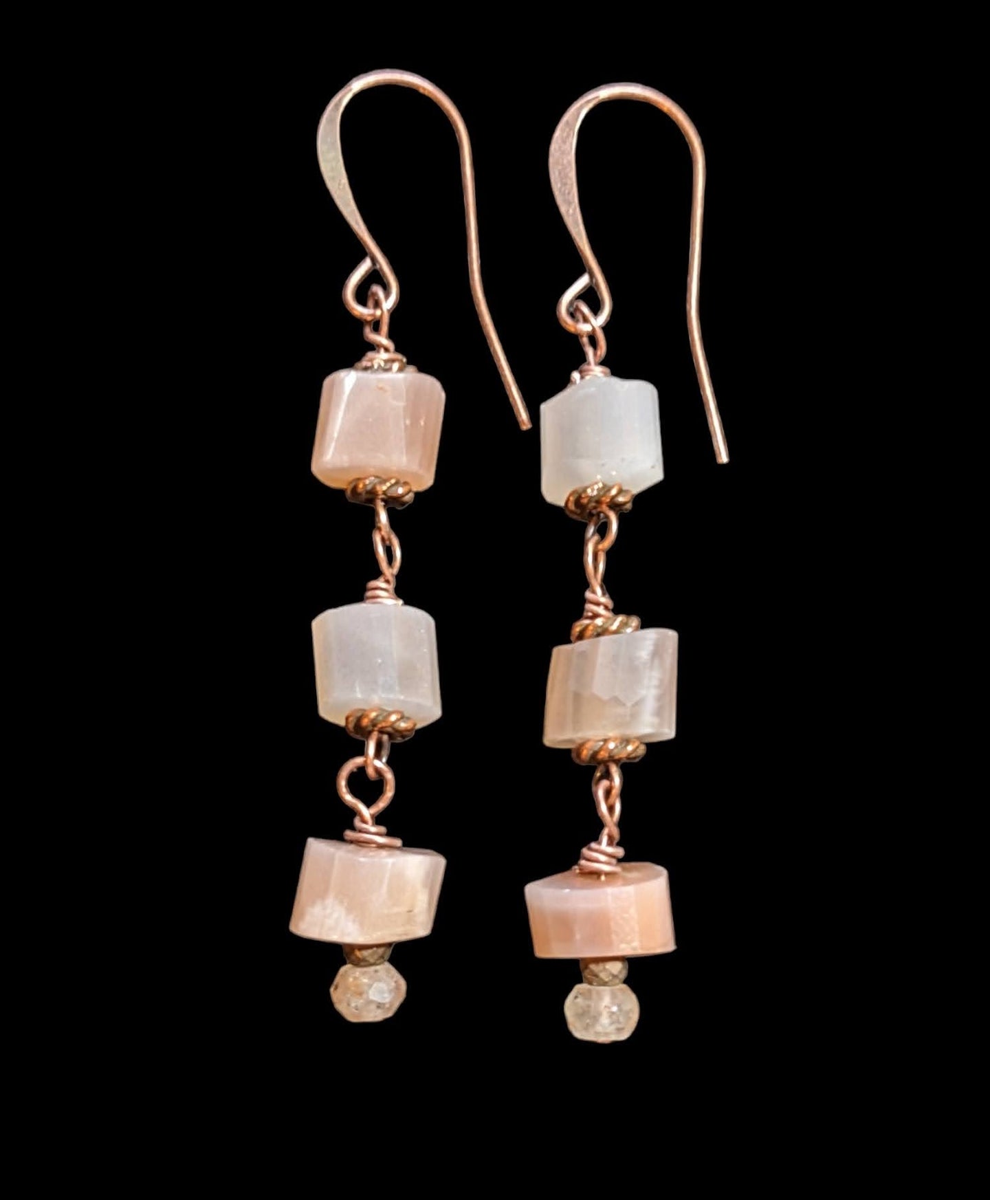 pink moonstone earrings