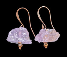 rough pink amethyst set