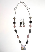 pink opal & mixed stones set