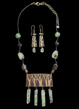 prehnite & tourmaline trees set