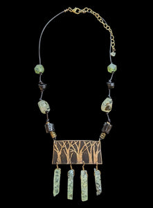Prehnite & Tourmaline Trees Set