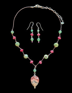 Rhodochrosite Heart Set
