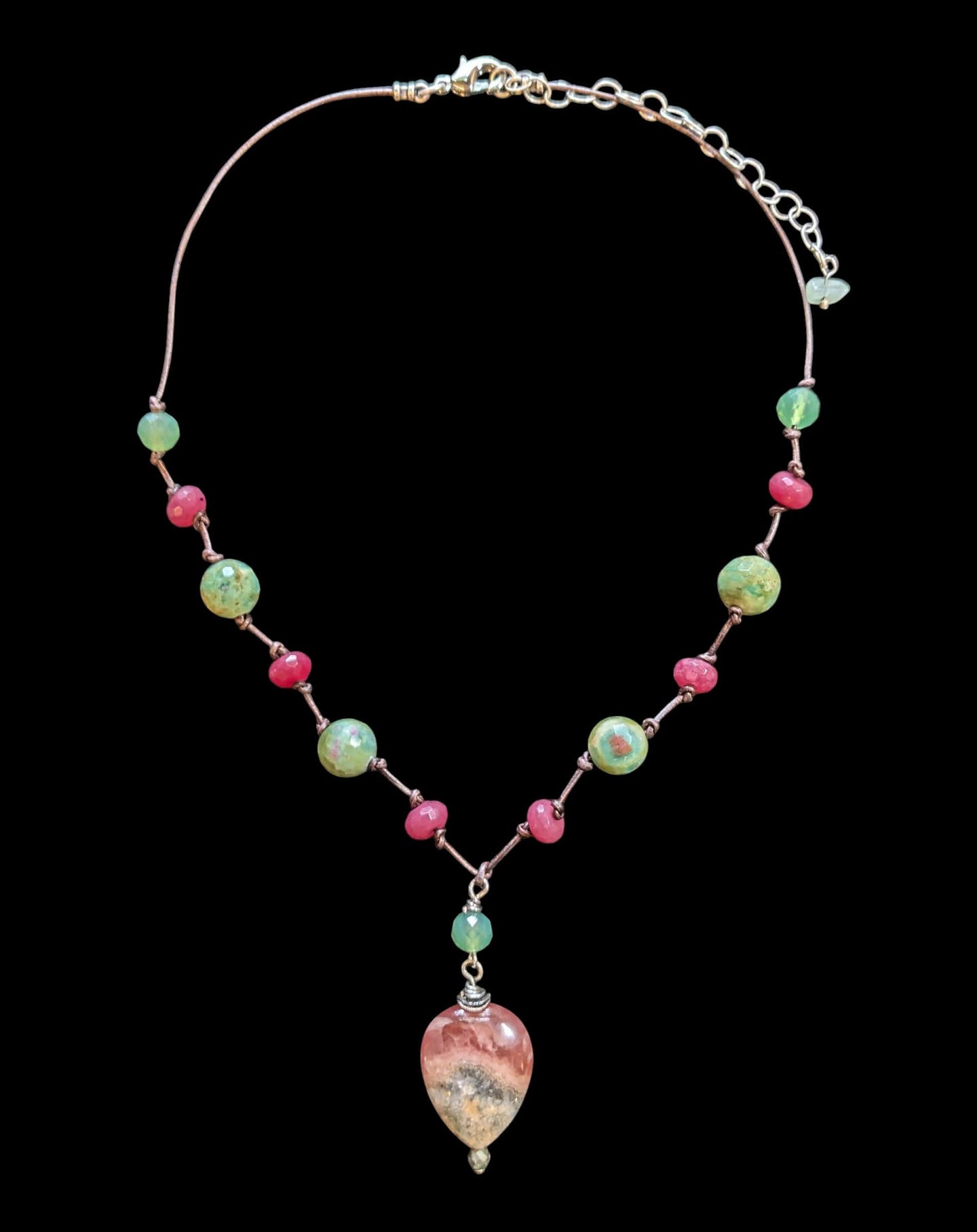 rhodochrosite heart set