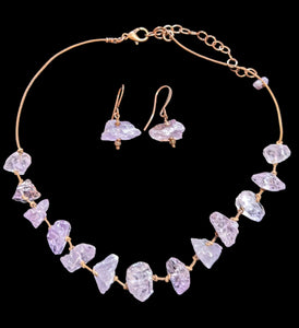 Rough Pink Amethyst Set