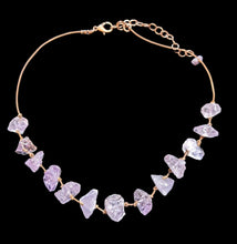rough pink amethyst set