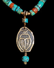 turquoise & carnelian scarab set