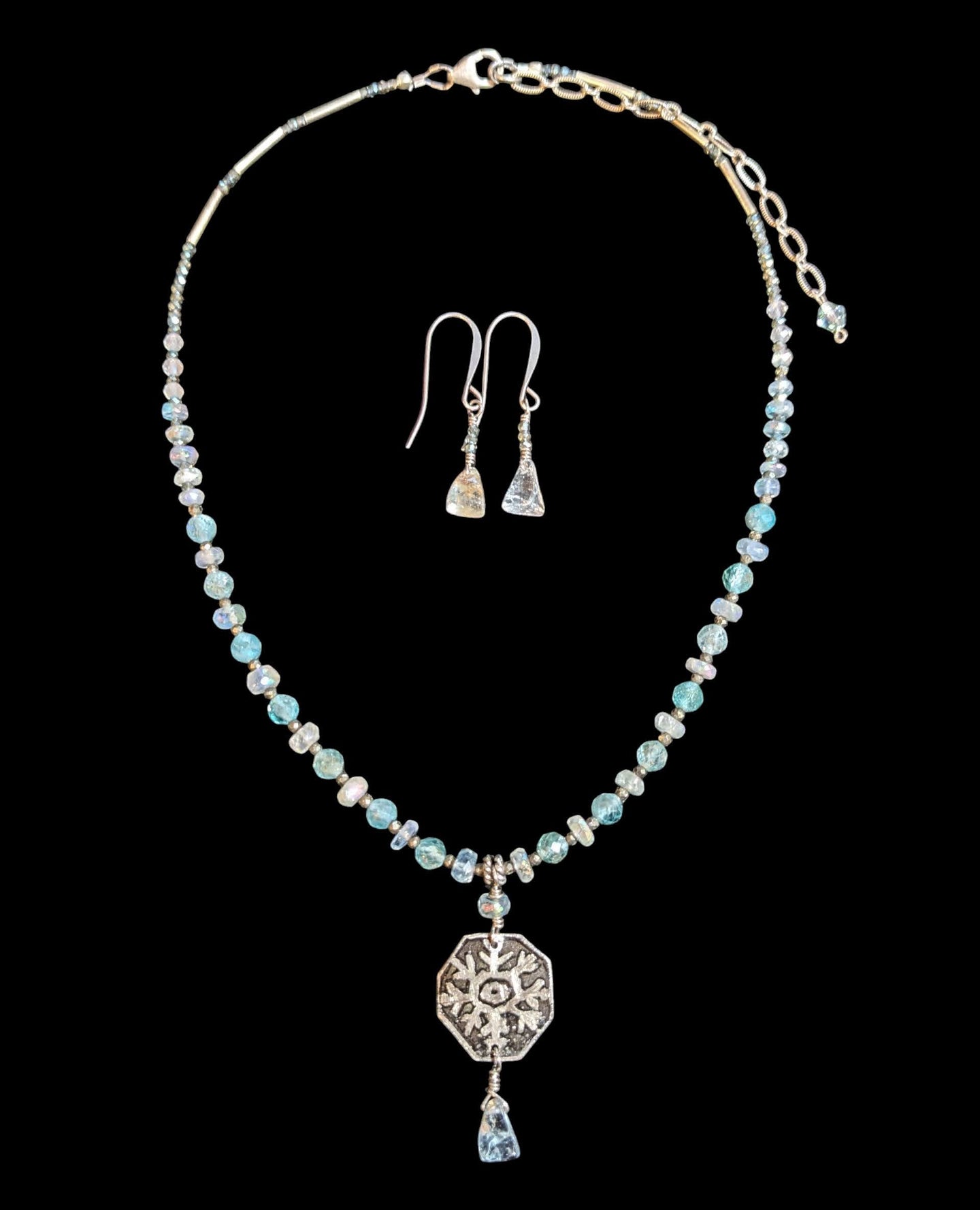 snowflake & blue stone set