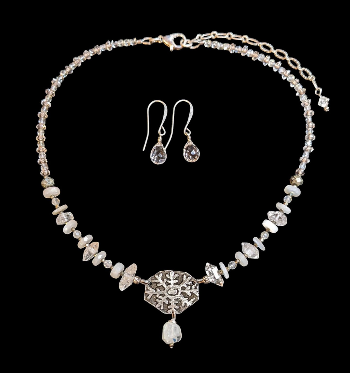 snowflake & moonstone set