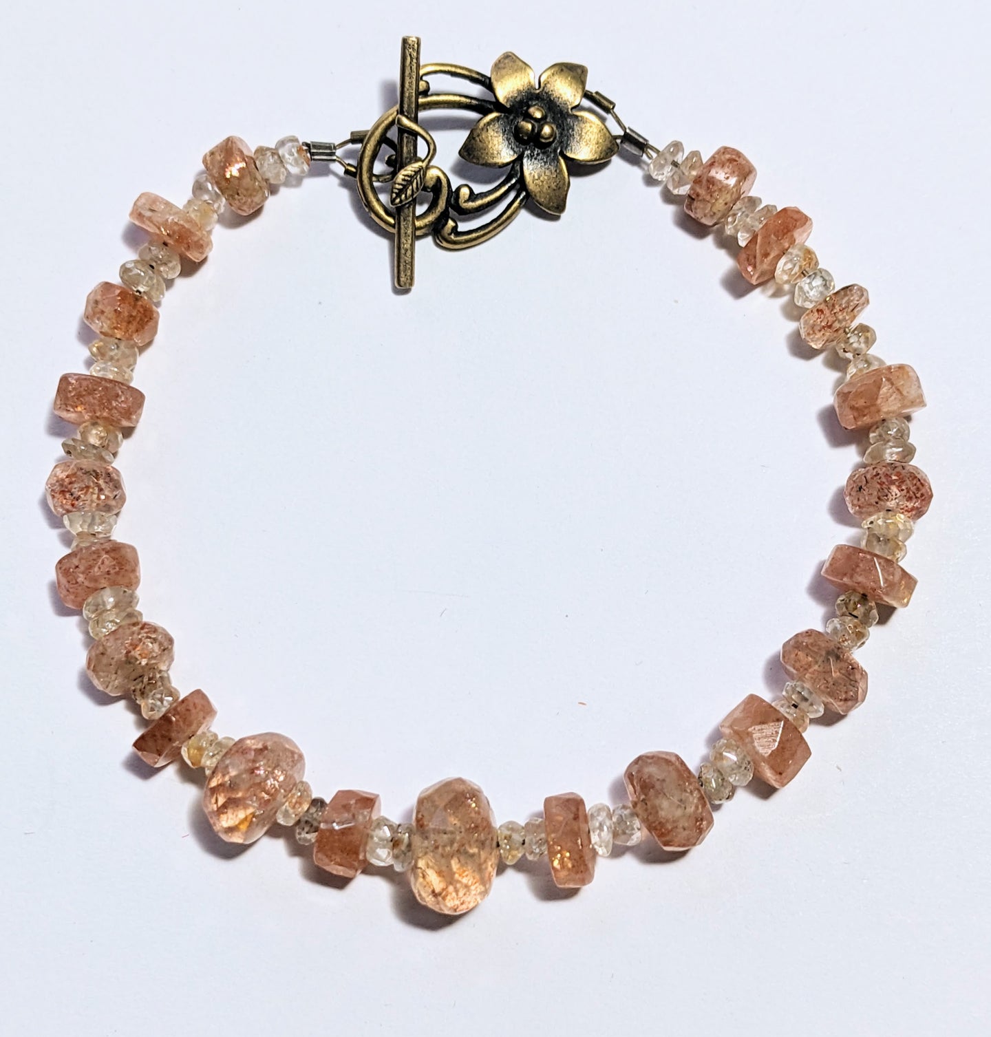 sunstone & flower bracelet
