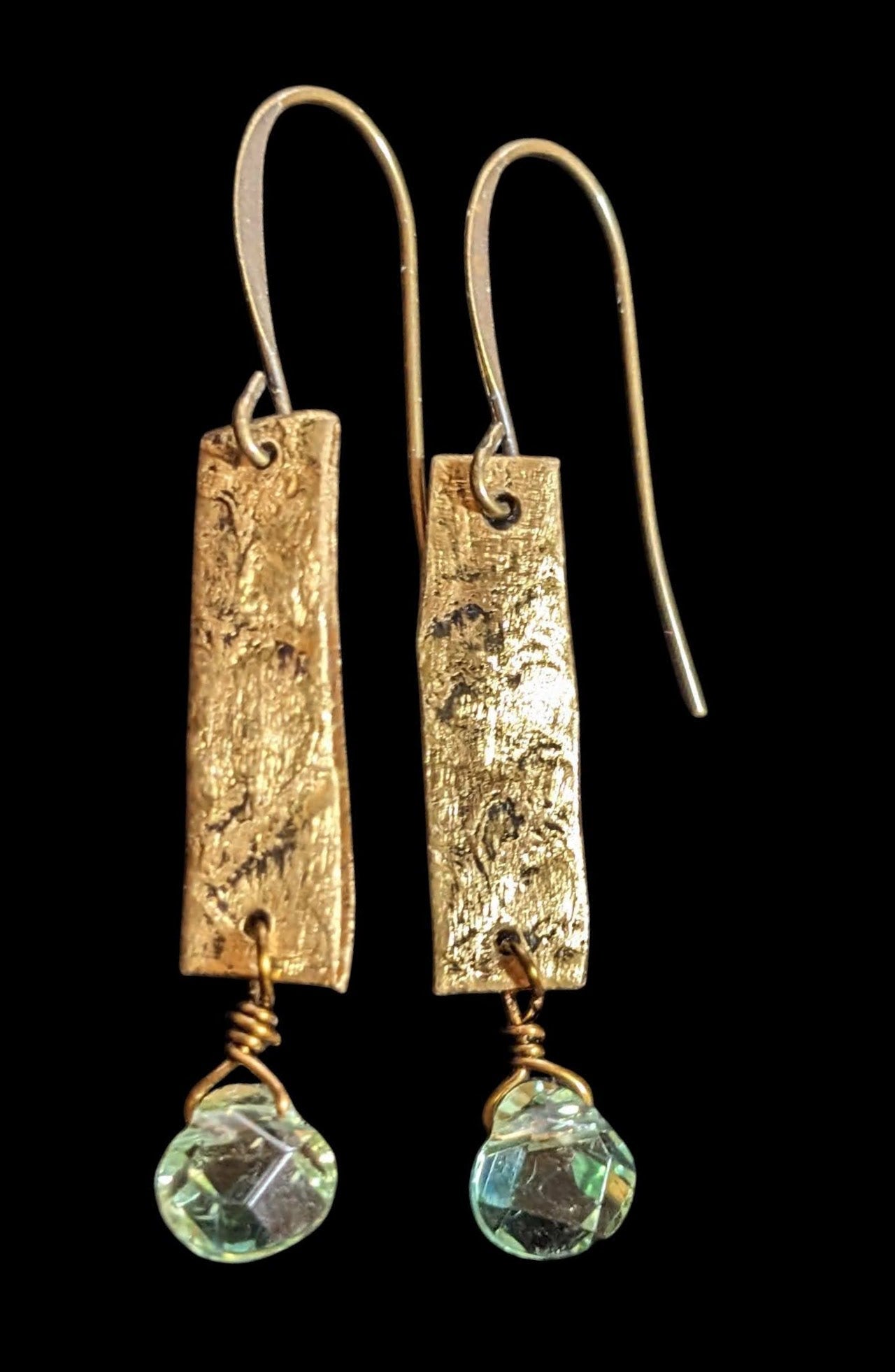 brass & tourmaline earrings