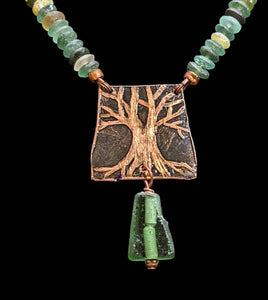 Tree & Roman Glass Set