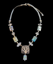 herkimer diamond & abalone tree set