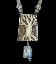 tree & kyanite pendant necklace