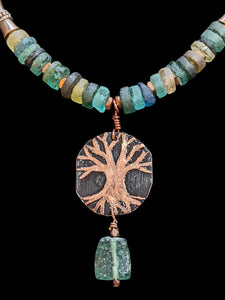 Tree & Roman Glass Set