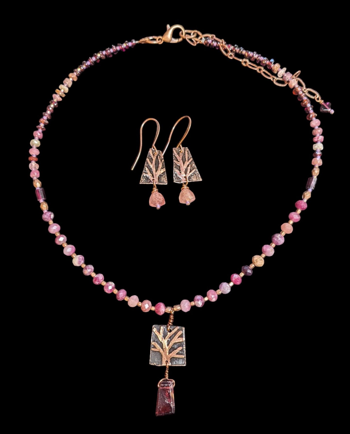 tree & pink tourmaline set