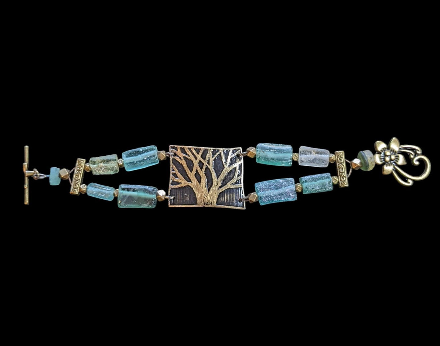 roman glass tree bracelet