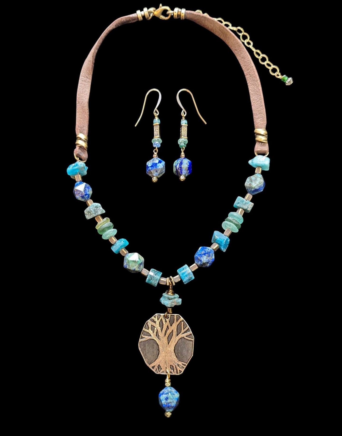 blue stones & roman glass tree set