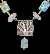 herkimer diamond & abalone tree set