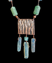 green & blue kyanite trees set