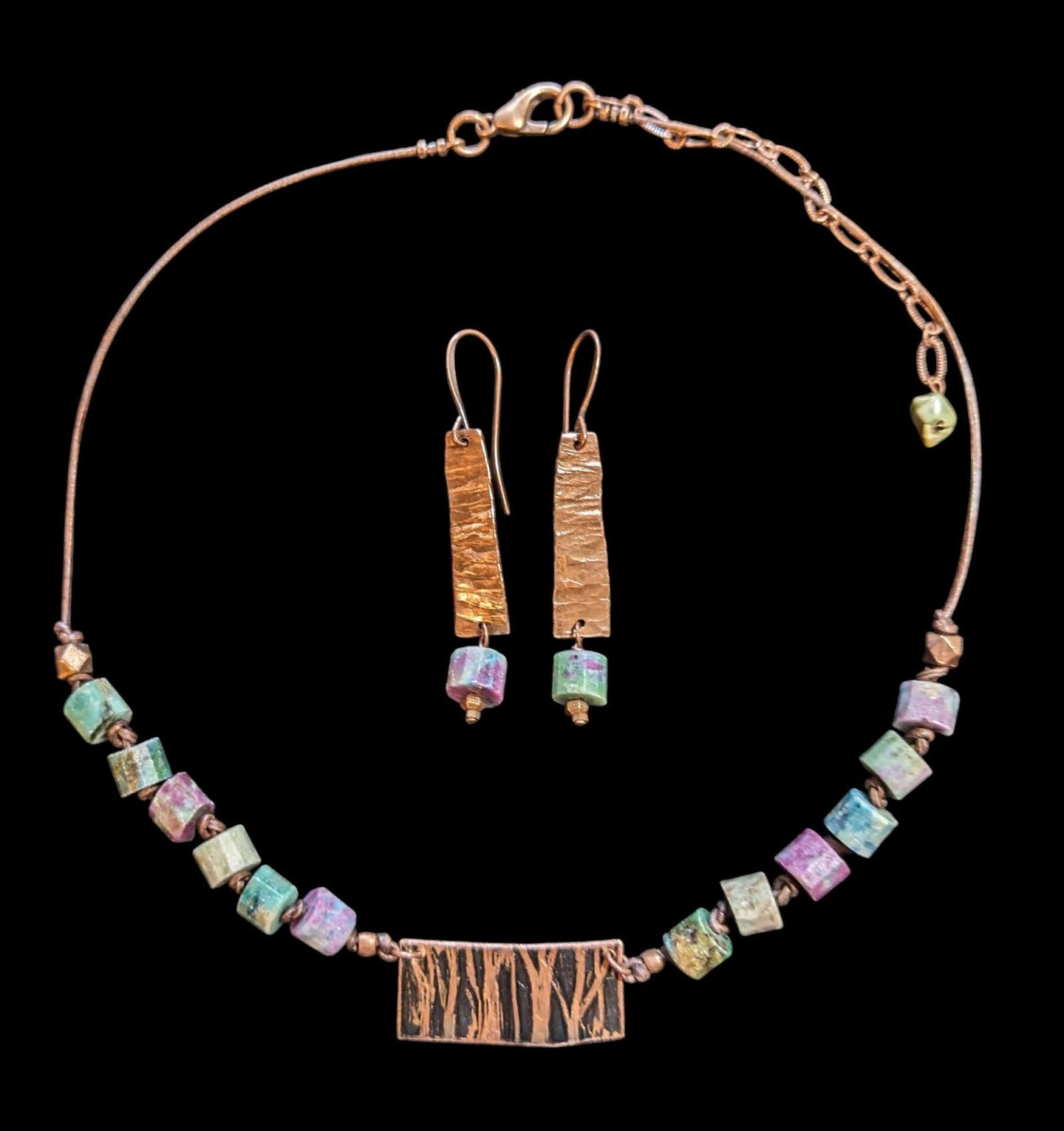 trees & ruby in zoisite set
