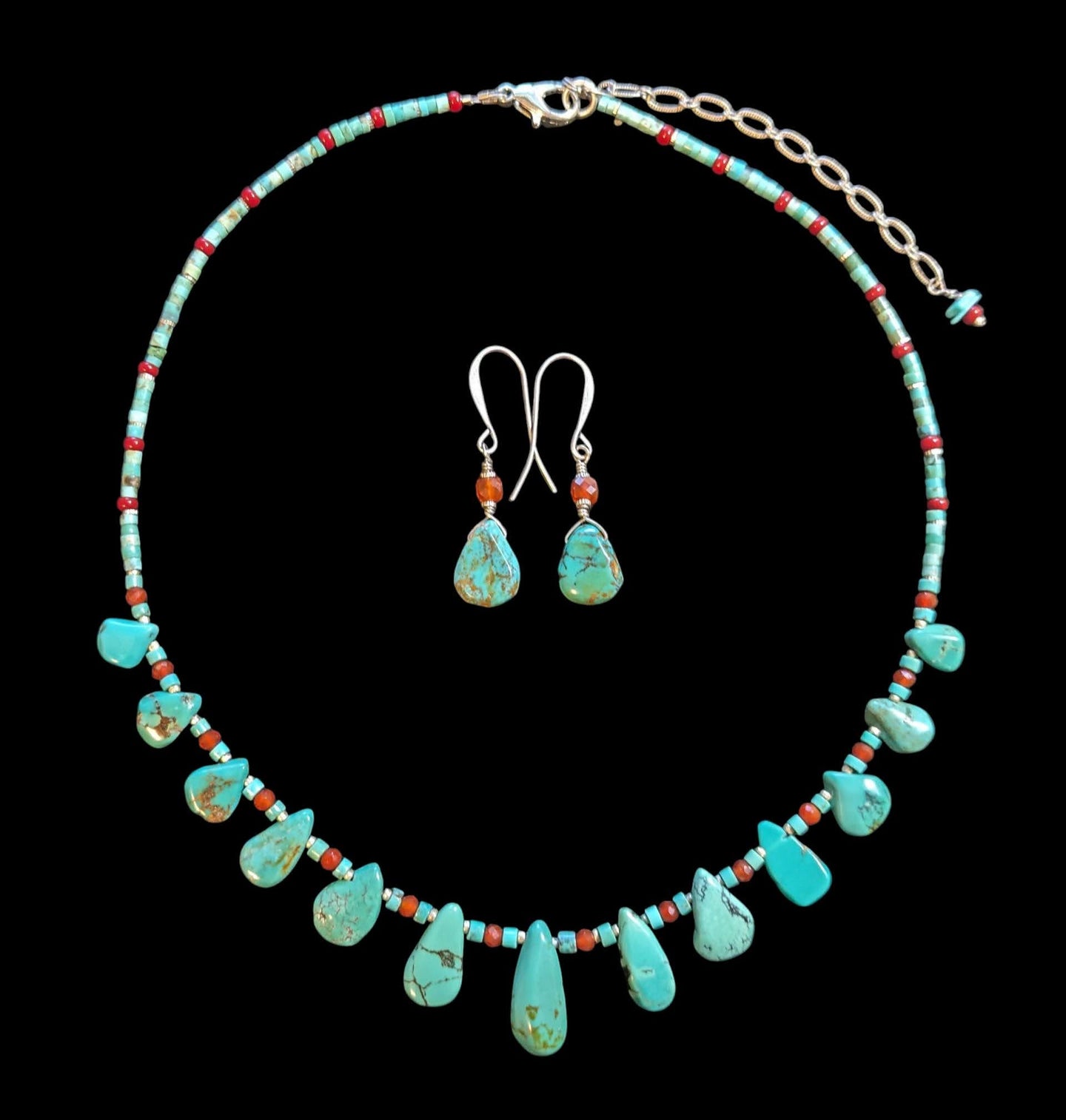 turquoise teardrop set