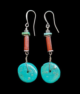 Turquoise & Carnelian Earrings