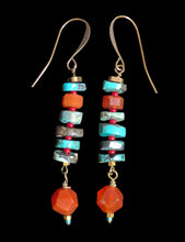 turquoise & carnelian scarab set