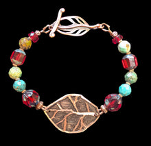 leaf & turquoise bracelet