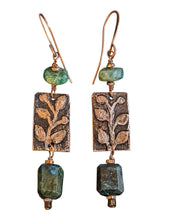 leaf & vine green labradorite earrings