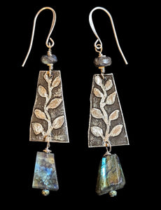 Leaf & Vine Blue Labradorite Earrings