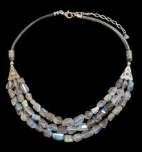 muti stranded labradorite leather set