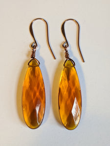 Amber Glass Earrings - Sunroot Studio