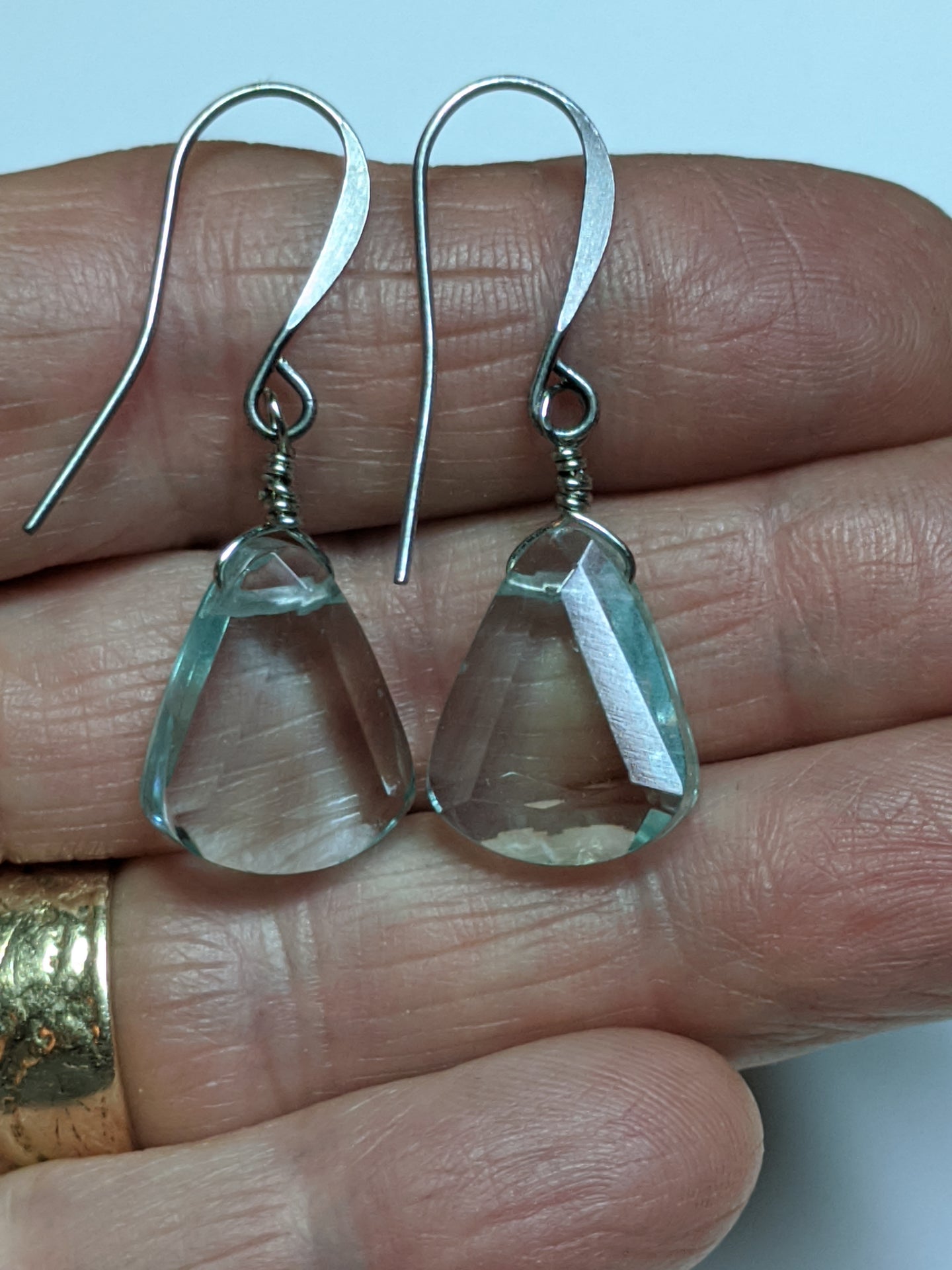 aqua glass earrings - sunroot studio