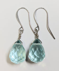 Aqua Czech Glass Earrings - Sunroot Studio