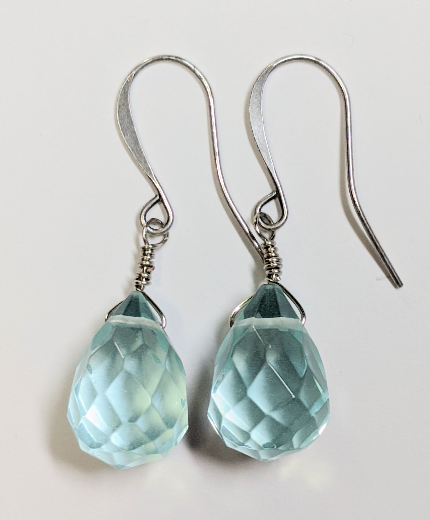 aqua czech glass earrings - sunroot studio