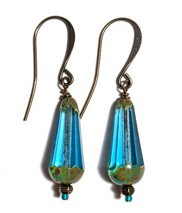 Aqua Teardrop Earrings