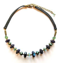 blue labradorite & pearl necklace - sunroot studio
