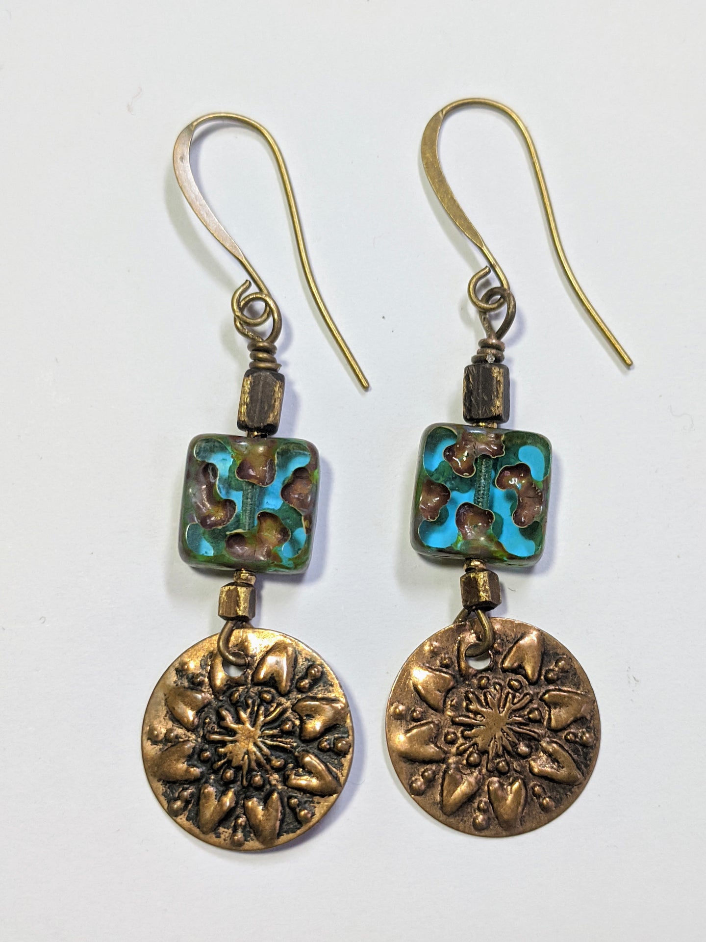 brass sunflower earrings - sunroot studio
