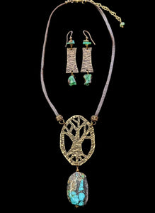 Brass Tree & Turquoise Set