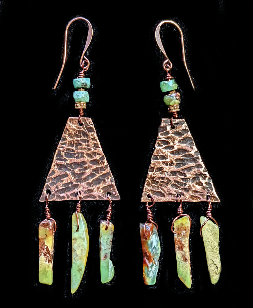 Chrysoprase Chandelier Earrings - Sunroot Studio