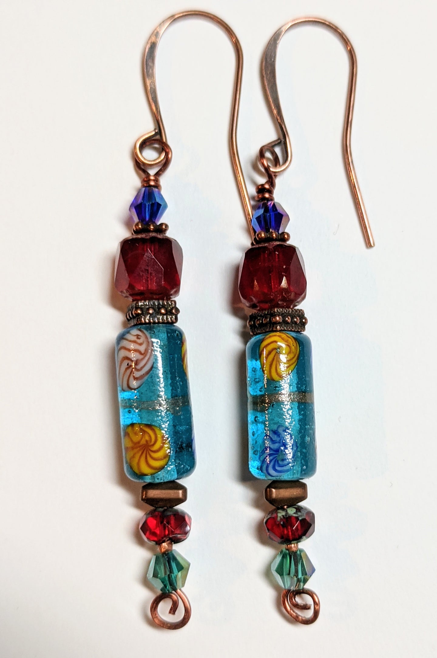 colorful czech glass earrings - sunroot studio