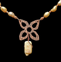 copper flower & pearl set